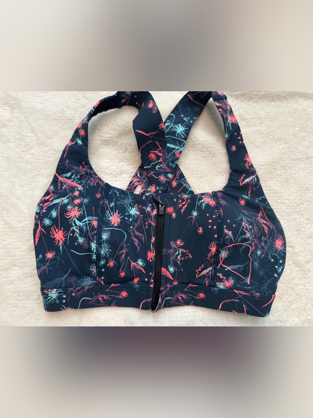 Sweaty Betty Floral Zip-Front Sports Bra